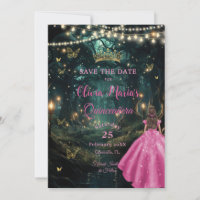Enchanted Forest Fuchsia Pink Dress Quinceañera 16