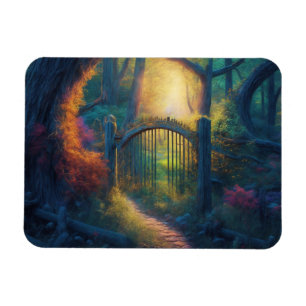 Enchanted Forest Garden Digital Art Magnet