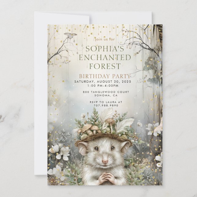 Enchanted Forest Girl's Birthday  Invitation (Front)