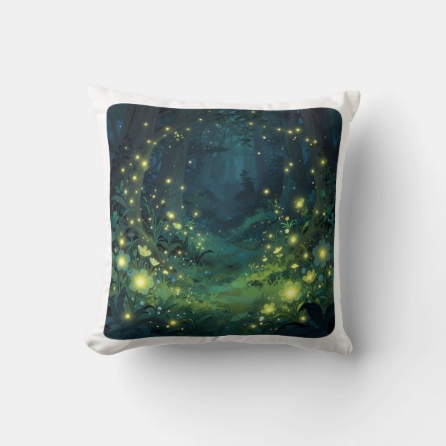 Enchanted Forest Glow Magical Night Cushion (Front)