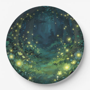 Enchanted Forest Glow Magical Night Paper Plate