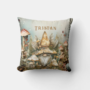 Enchanted Forest Gnome Custom Name Cushion