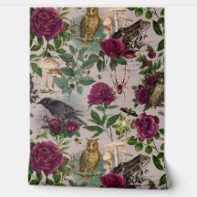 Enchanted Forest Goblincore Toile Pink Wallpaper