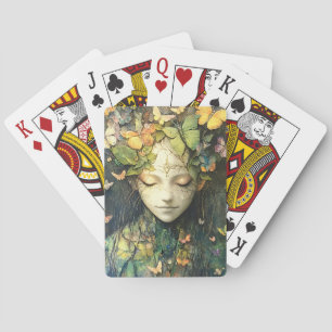 Enchanted Forest Goddess with Butterflies (2) Playing Cards