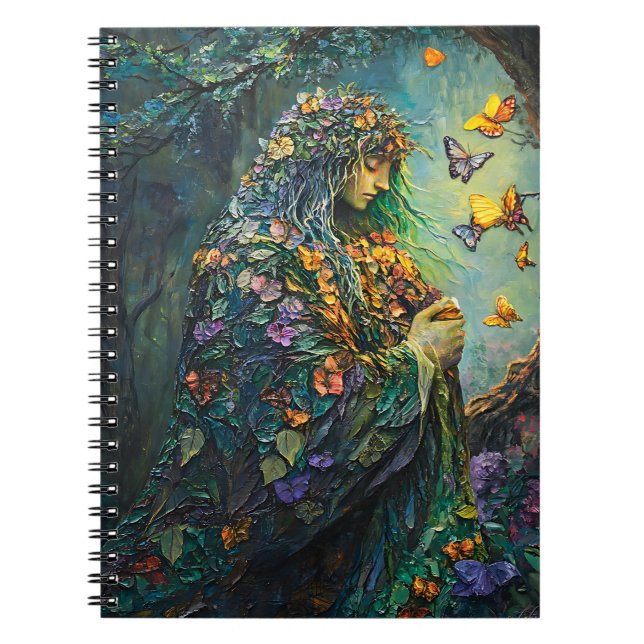 Enchanted Forest Goddess with Butterflies (3) Notebook (Front)