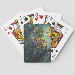 Enchanted Forest Goddess with Butterflies (3) Playing Cards