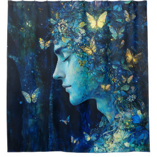 Enchanted Forest Goddess with Butterflies (7) Shower Curtain