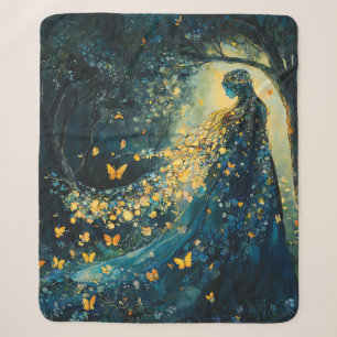 Enchanted Forest Goddess with Butterflies (8) Sherpa Blanket