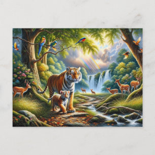 Enchanted Forest Harmony Painting Postcard