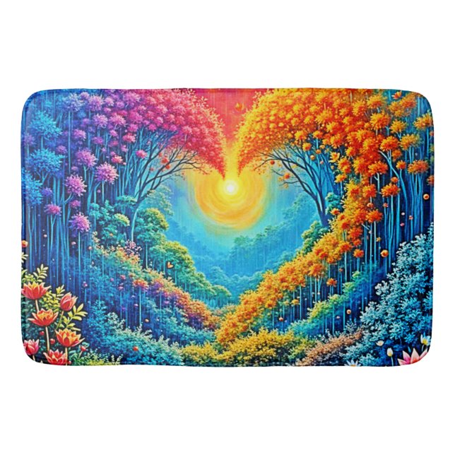 Enchanted Forest Heart of Light Design Bath Mat (Front)