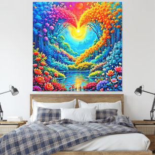 Enchanted Forest Heart of Light Design Canvas Print