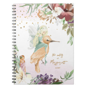 Enchanted Forest Illustration Lovely Fairy Girl Notebook