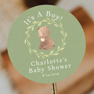 Enchanted Forest It's a Boy Classic Round Sticker