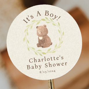 Enchanted Forest It's a Boy Classic Round Sticker