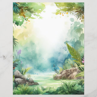 Enchanted Forest Jungle Adventure Scrapbook Paper