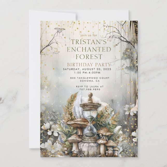 Enchanted Forest Kid's Birthday Party Invitation (Front)
