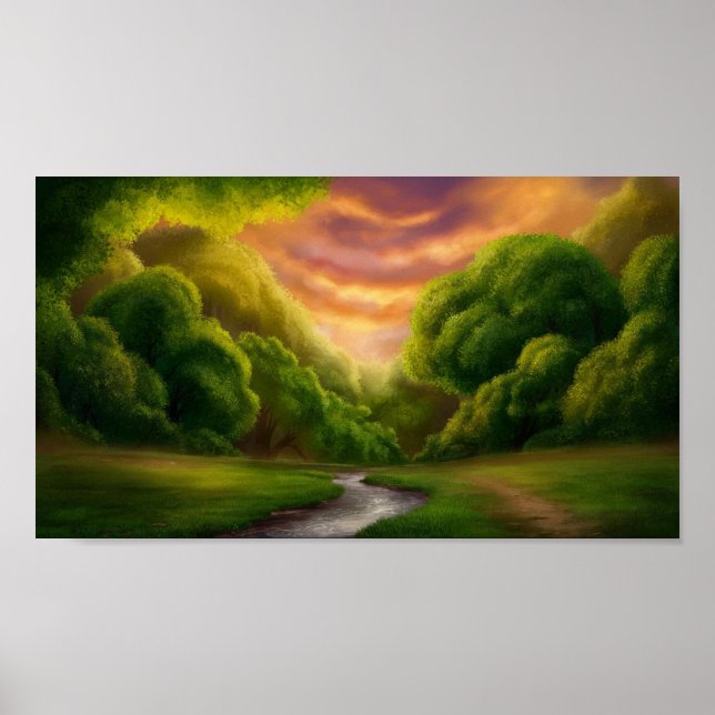 Enchanted Forest Landscape Poster (Front)