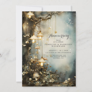Enchanted Forest Lanterns Wedding Anniversary Invitation