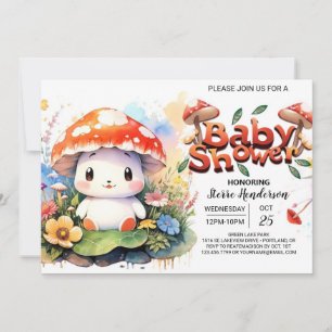 Enchanted Forest Little Mushroom Baby Shower Invitation