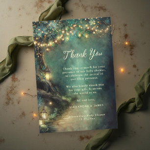 Enchanted Forest Magic Lanterns Fairy Baby Shower Thank You Card