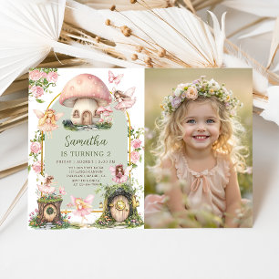 Enchanted Forest Magical Fairy Birthday Photo Invitation