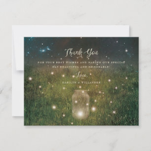 Enchanted Forest Mason Jar Rustic Thank You Card