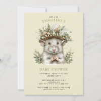 Enchanted Forest Mouse Baby Shower Invitation