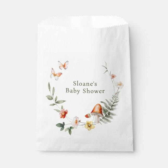Enchanted Forest Mushroom Baby Shower Favour Bags (Front)
