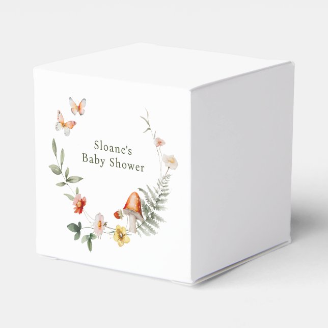 Enchanted Forest Mushroom Baby Shower Favour Box (Back Side)