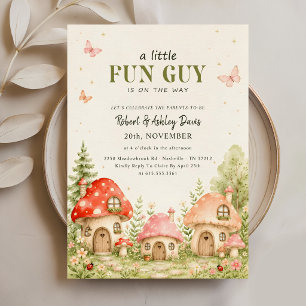 Enchanted Forest Mushroom Baby Shower Invitation