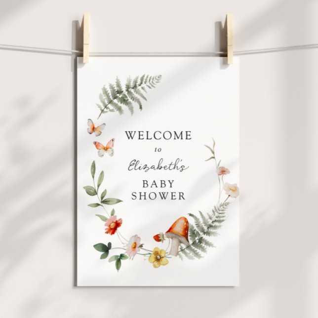 Enchanted Forest Mushroom Baby Shower Welcome Poster (Creator Uploaded)