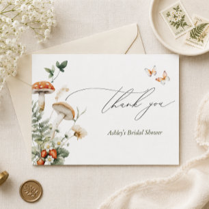 Enchanted Forest Mushroom Bridal Shower Thank You Card