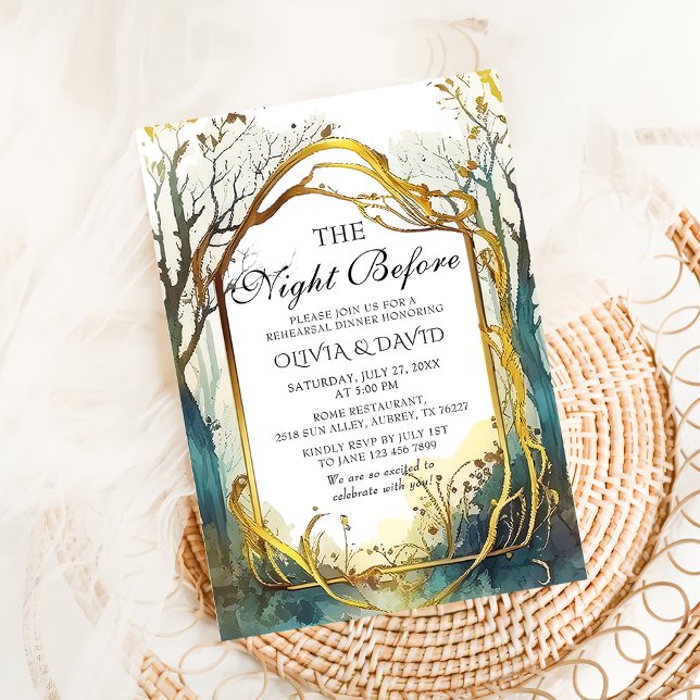 Enchanted Forest Night Before Rehearsal Dinner Invitation (Creator Uploaded)