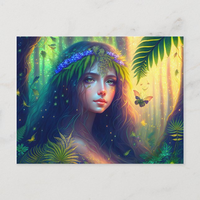 Enchanted Forest Nymph Digital Art Postcard (Front)