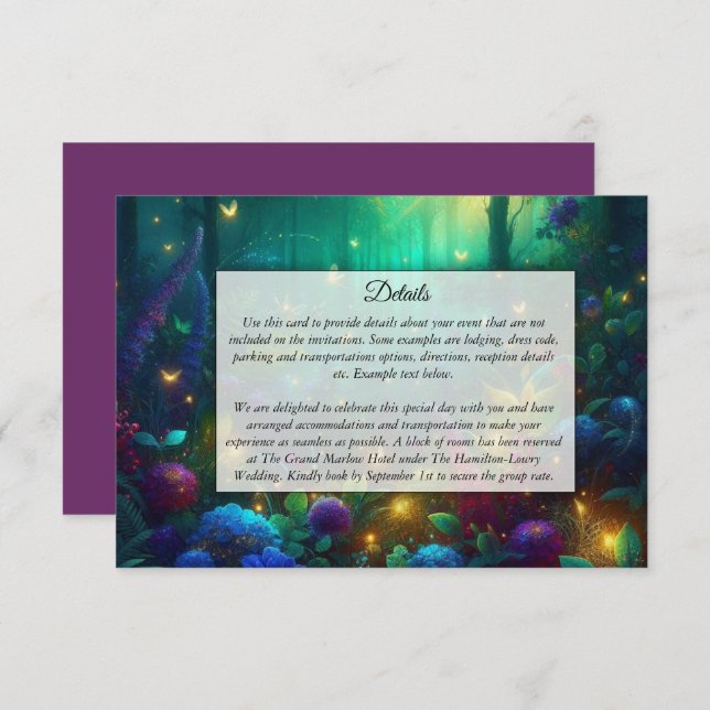 Enchanted Forest of Radiant Jewels Enclosure Card (Front/Back)