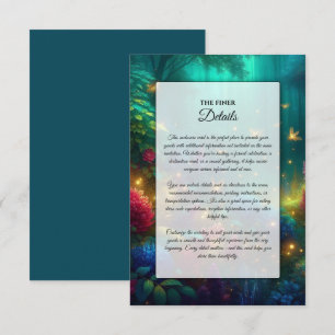 Enchanted Forest of Radiant Jewels Wedding Enclosure Card