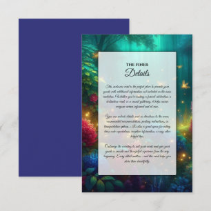 Enchanted Forest of Radiant Jewels Wedding Enclosure Card