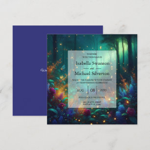 Enchanted Forest of Radiant Jewels Wedding Invitation