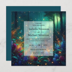 Enchanted Forest of Radiant Jewels Wedding Invitation