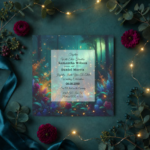 Enchanted Forest of Radiant Jewels Wedding Invitation