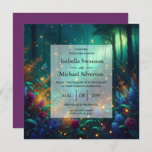 Enchanted Forest of Radiant Jewels Wedding Invitation