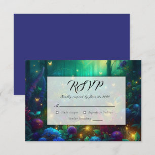 Enchanted Forest of Radiant Jewels Wedding RSVP Card