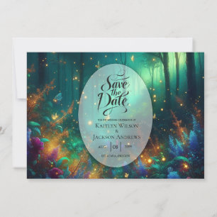 Enchanted Forest of Radiant Jewels Wedding Save The Date