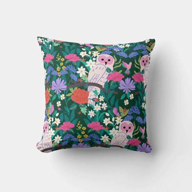 Enchanted Forest Owls Cushion (Front)