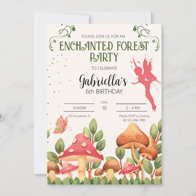 Enchanted Forest Party Invitation (Front)