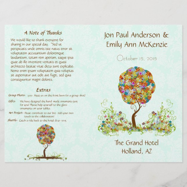 Enchanted Forest Patchwork Floral Fairy Tale Tree (Front)