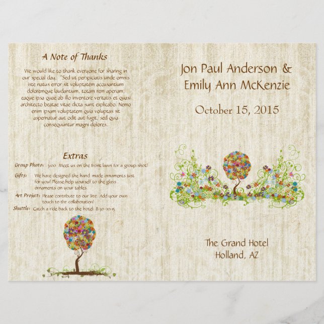 Enchanted Forest Patchwork Floral Fairy Tale Tree (Front)