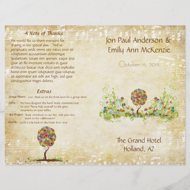 Enchanted Forest Patchwork Floral Fairy Tale Tree (Front)