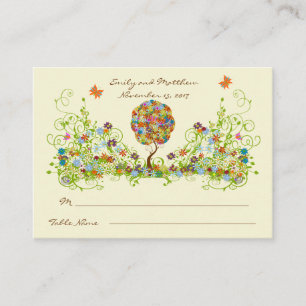 Enchanted Forest Patchwork Floral Fairy Tale Tree Enclosure Card