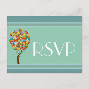 Enchanted Forest Patchwork Floral Fairy Tale Tree Invitation Postcard
